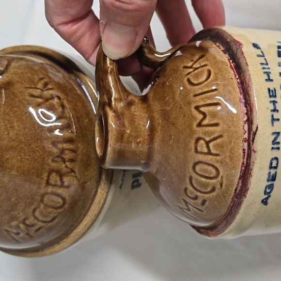 2 Vintage Crocks Set McCormick Jugs Corn Whiskey Ceramic Moonshine Primitive - Picture 3 of 16